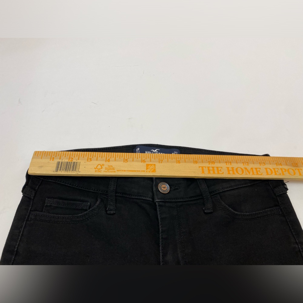 Hollister Distressed Mid Rise Super Skinny Classic Stretch Black Jeans size 5R - Picture 12 of 13